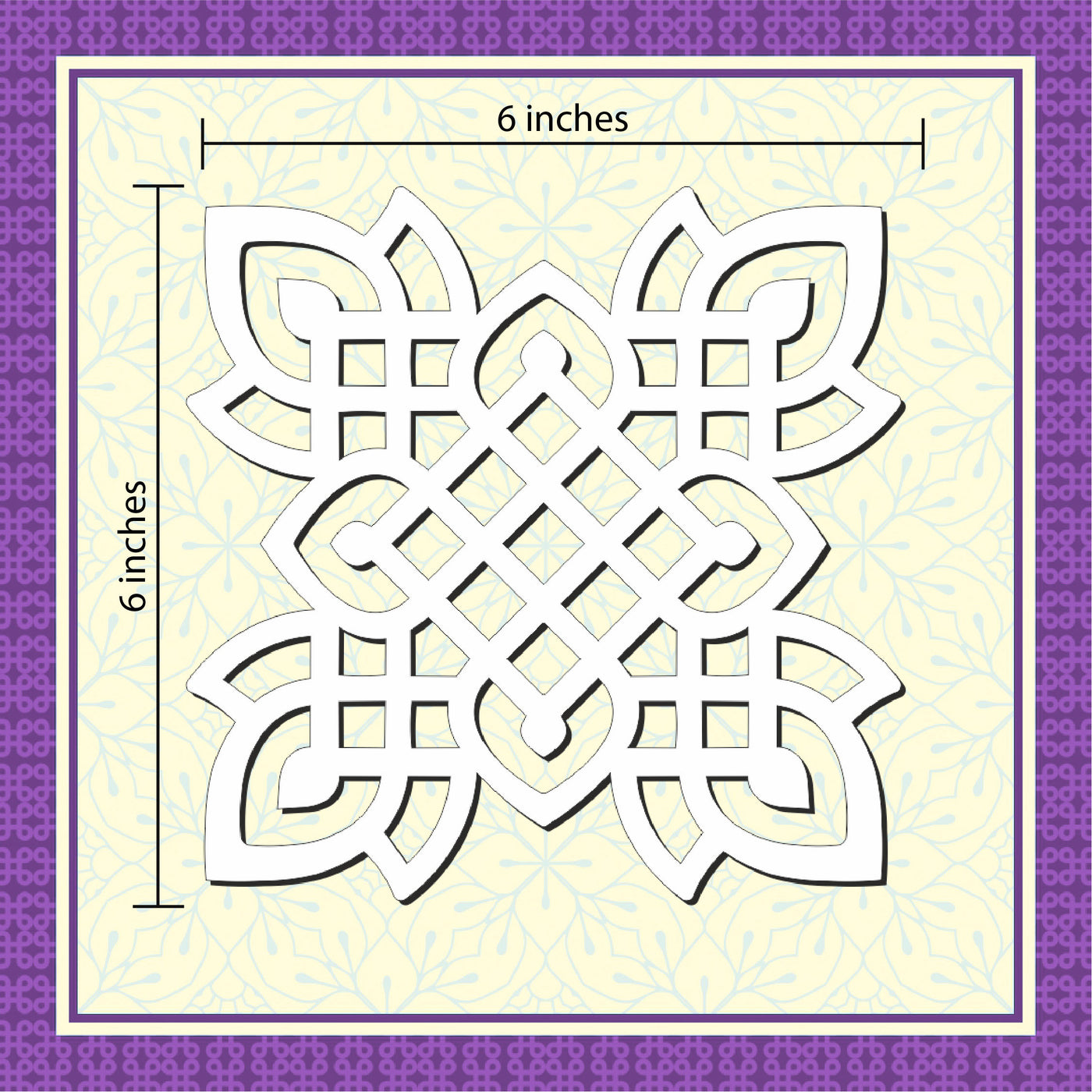 Kandh Kolam Motif Dimensions, Island Rangoli Design Template