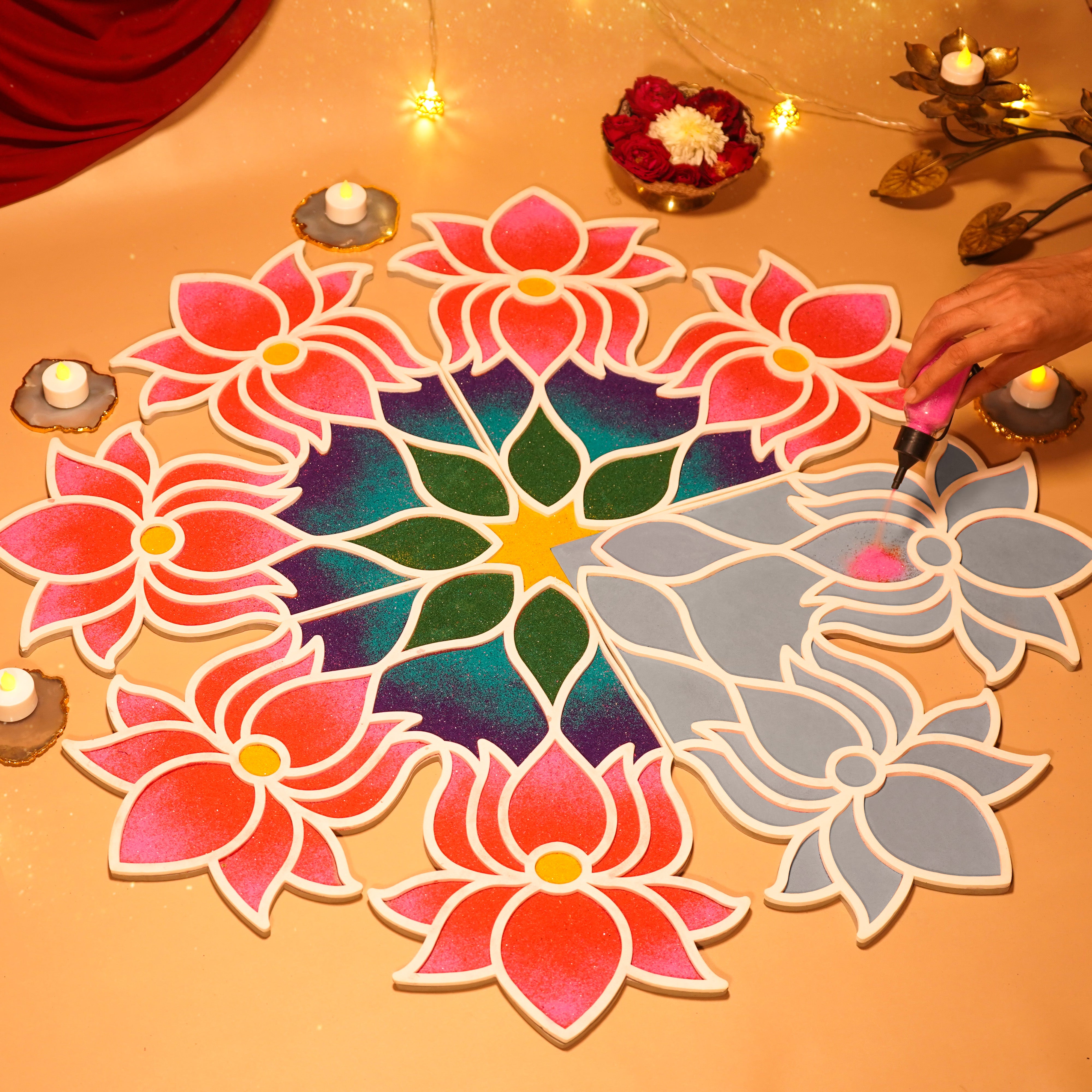 Anusuchi Rangoli Designs Ananta Rangoli Design -Intricate Patterns by Island Rangoli – islandrangoli