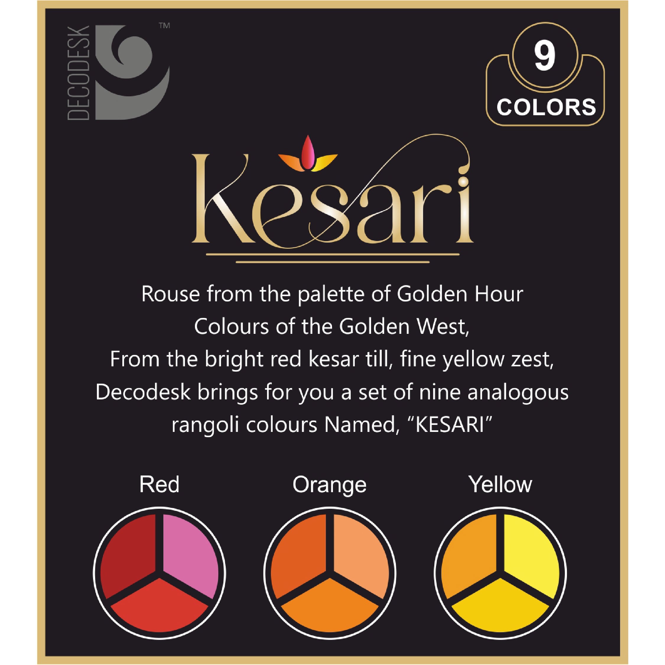 Kesari Set of 9 Color Bottles - Island Rangoli's Vibrant Collection ...