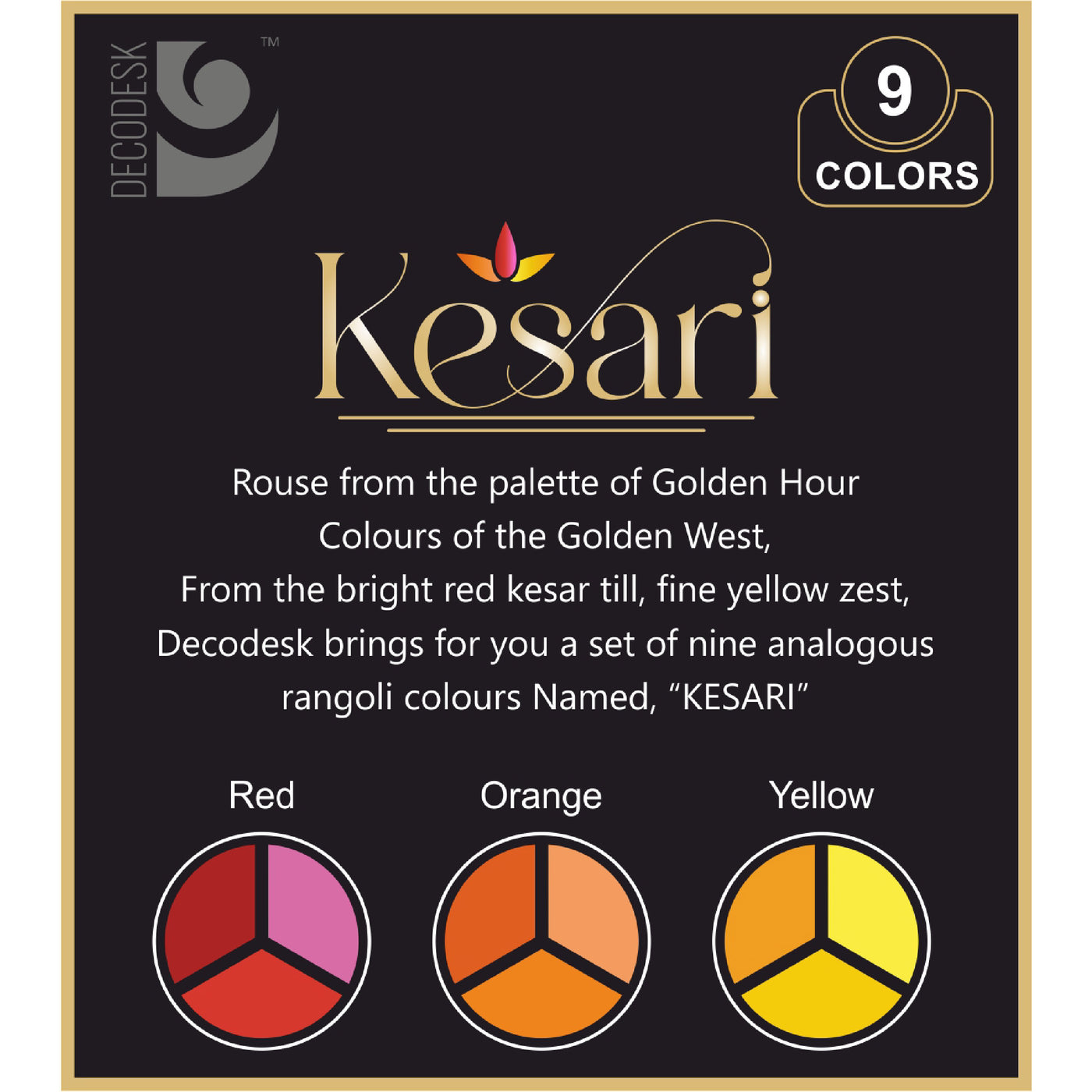 Kesari Set of 9 Color Bottles -Island Rangoli's Vibrant Collection ...